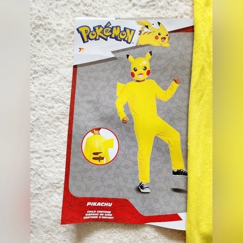 New Pikachu Pokemon Classic Child Halloween Costume size M 7/8